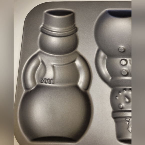 Pair of Snowman Non-stick Cake Pan Large & Medium - Picture 2 of 8